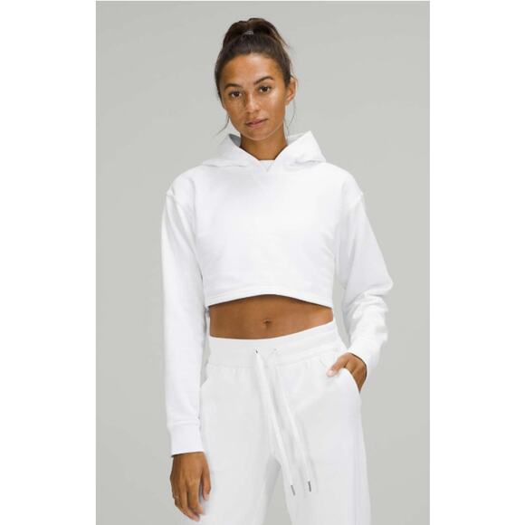 Lululemon All Yours Cropped Hoodie White Size 2 - Picture 1 of 8